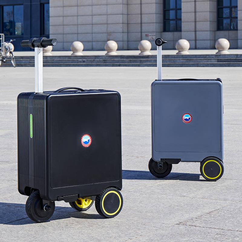 2-in-1 Smart Rideable Electric Suitcase 20" Carry On Luggage With Wheels Motorized Scooter Suitcase TSA Lock w/Removable Battery