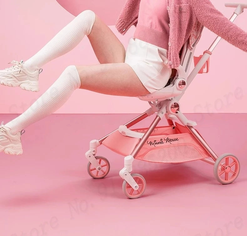 Baby Stroller Can sit and lie Down Lightweight One-touch Folding Waterproof High Landscape 360 ° Rotation Two-way Push Stroller