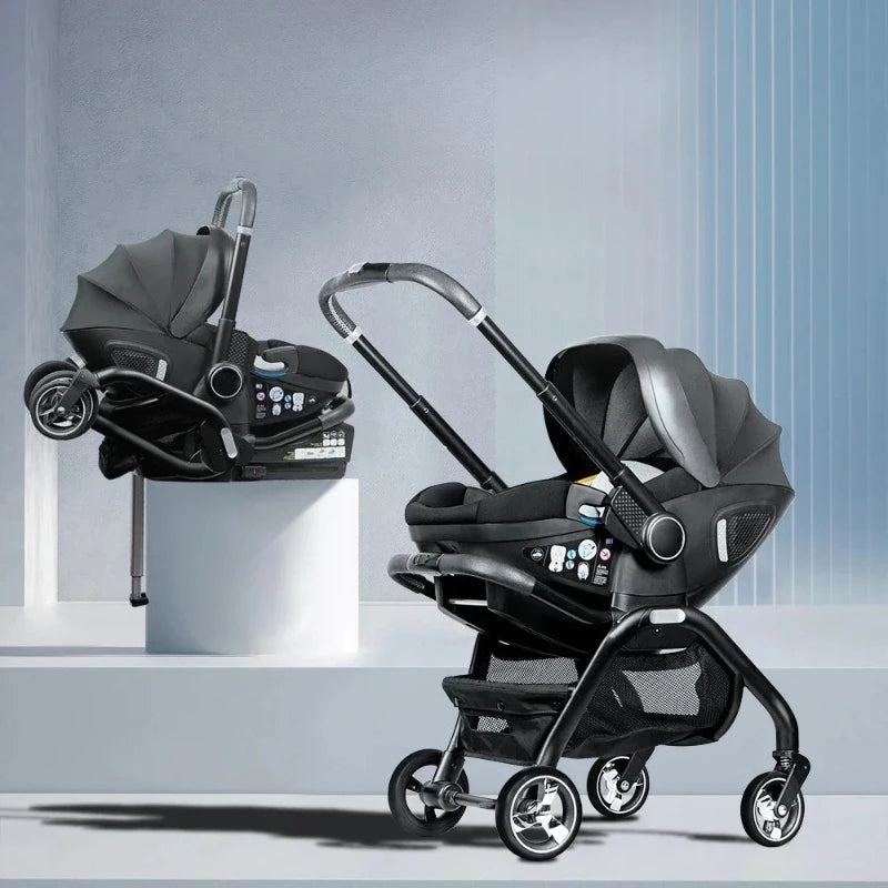 Multi Functional Newborn Baby Sleeping Basket, Baby Safety Seat, Baby Stroller, Multi-purpose Portable Four-wheel Stroller