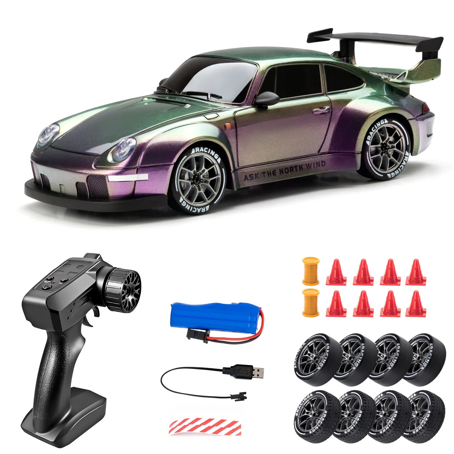 1: 24 Speed Four-wheel Drive RC Drift Remote Control Car 2.4G Remote Control Racing Car Children Electric Toy Christmas Gift