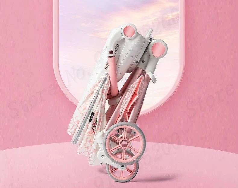 Baby Stroller Can sit and lie Down Lightweight One-touch Folding Waterproof High Landscape 360 ° Rotation Two-way Push Stroller