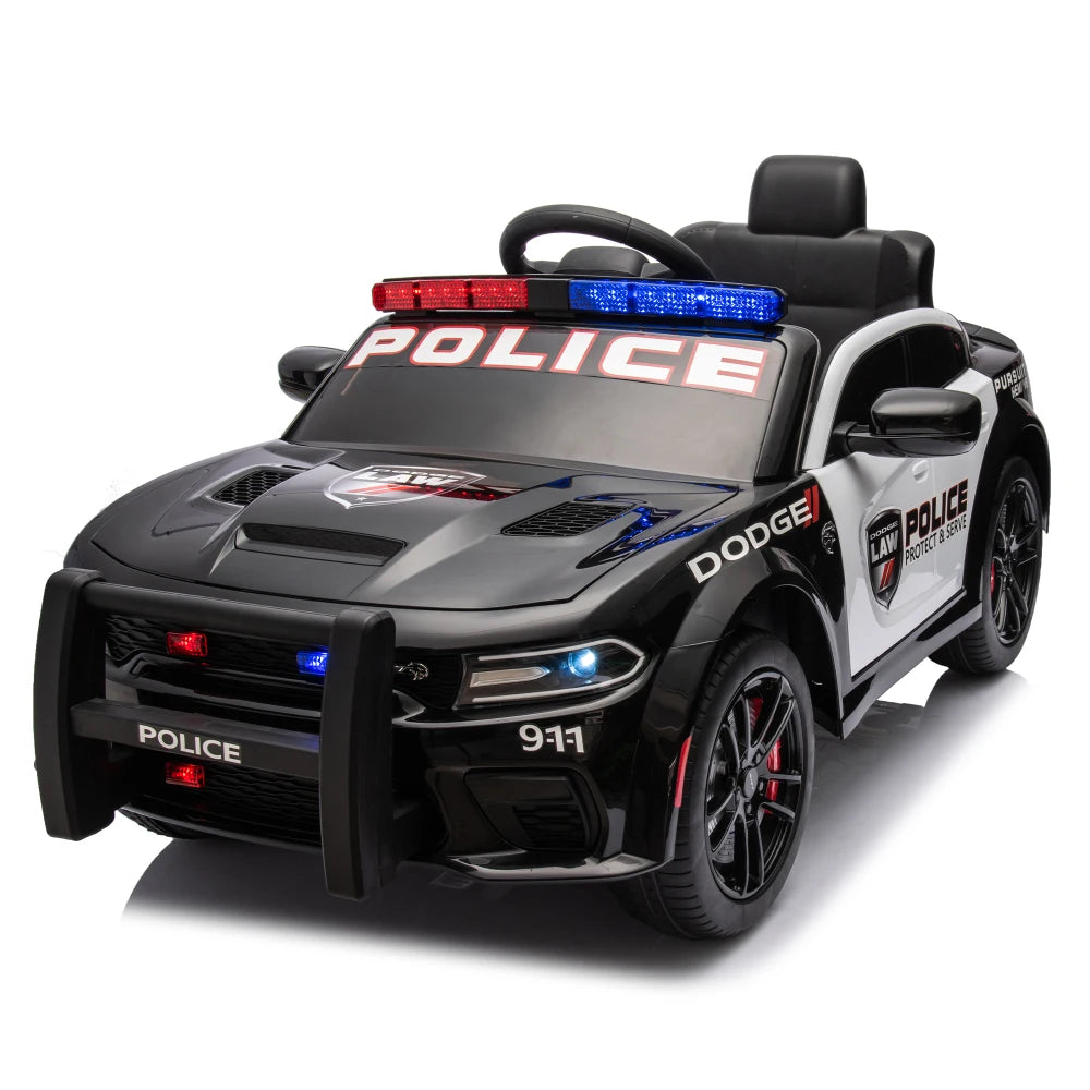 Licensed Dodge Charger,12v Kids ride on police car W/Parents Remote Control,anti-collision bar,Front& top alarm light design