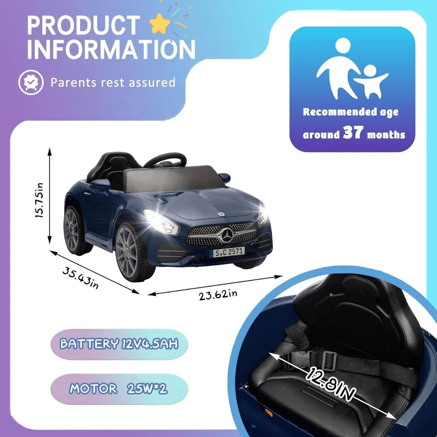Licensed CLS 350 12V Ride On Car Truck for Ride on Toys for Toddlers w/Parent Control Spring Suspension Power Wheels for Girls