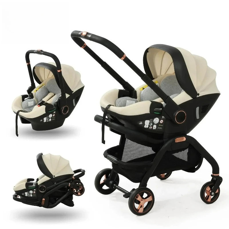 Multi Functional Newborn Baby Sleeping Basket, Baby Safety Seat, Baby Stroller, Multi-purpose Portable Four-wheel Stroller
