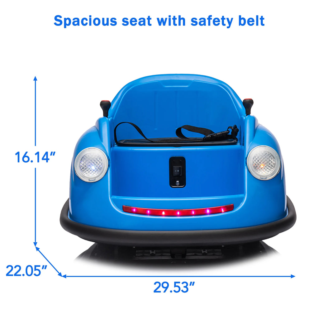 12V Electric Bumper Car Ride-on Toy with Parent Remote,360°Spinning,2 Speeds,Bluetooth Music & LED Lights for Kids & Toddlers