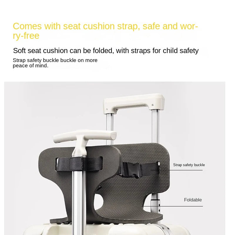Baby Mother Travel Suitcase Children Can Sit and Ride Luggage with Cup Holder USB Trolley Case Lazy Walking Boarding Suitcases