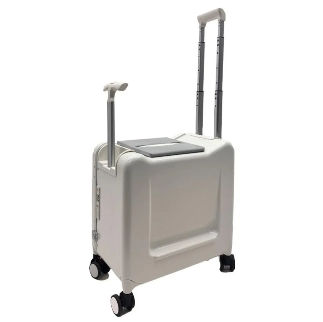 20-inch Carry-On Suitcase with Child Seat PC Rolling Luggage Multifunctional Parenting Essential Travel Suitcase Trolley Case