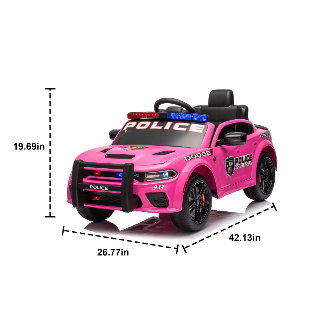 Licensed Dodge Charger,12v Kids ride on police car W/Parents Remote Control,anti-collision bar,Front& top alarm light design