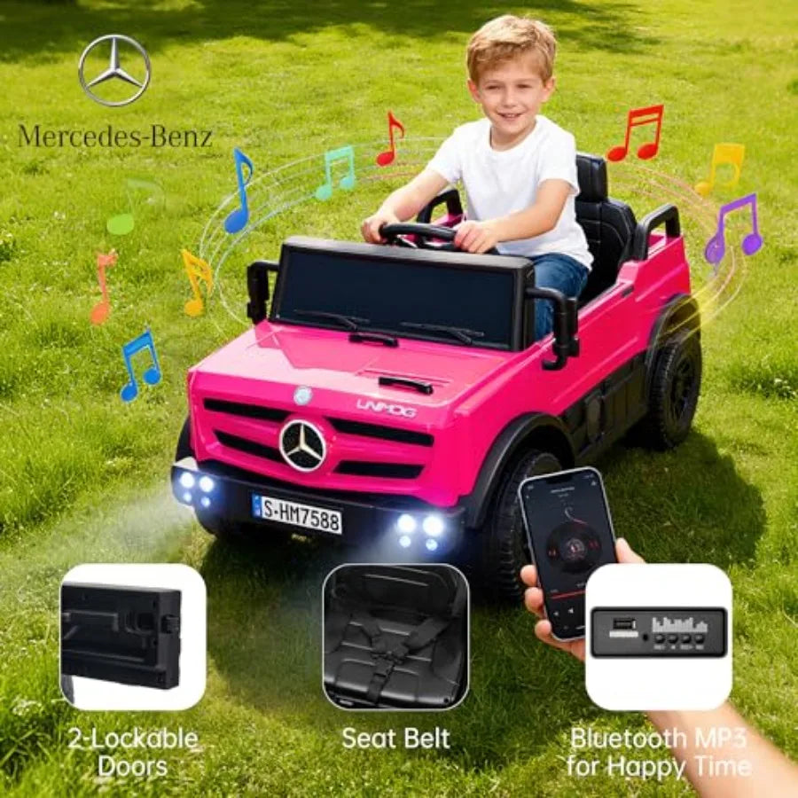 12V Ride on Car for with Parent Remote Control Electric Vehicle with LED Headlights and Music Player Bluetooth Compatible Ideal