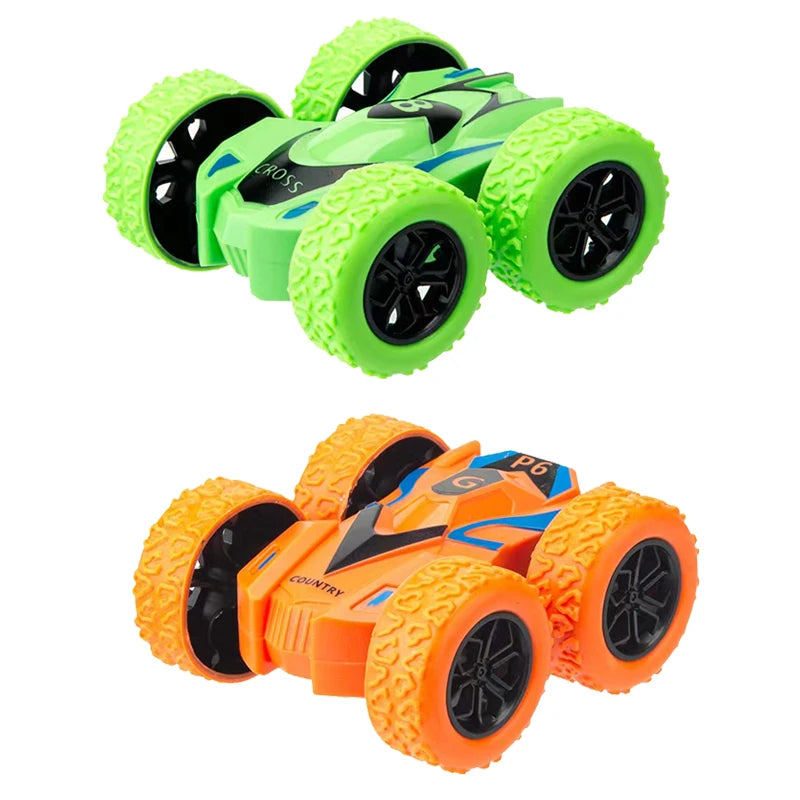 4pcs/2pcs/1pc double-sided inertia stunt rolling toy car - high playability, double-sided playability