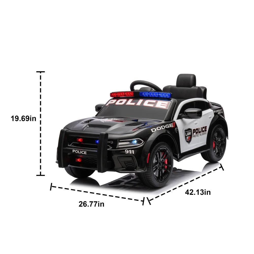 Licensed Dodge Charger,12v Kids ride on police car W/Parents Remote Control,anti-collision bar,Front& top alarm light design