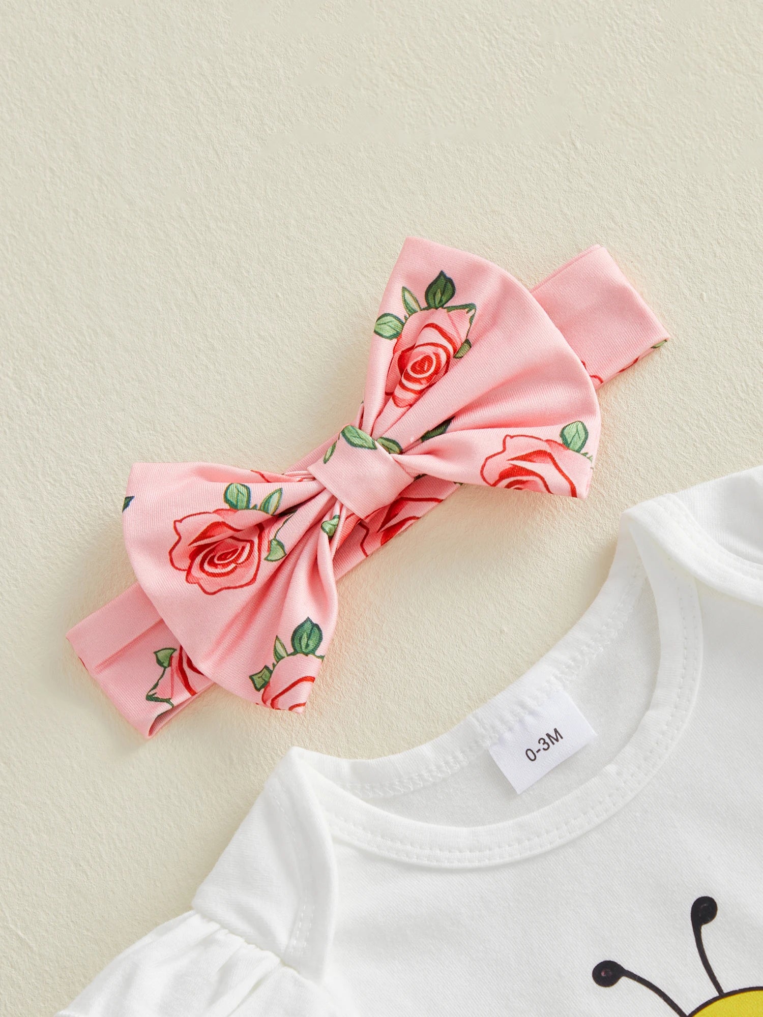 Adorable Baby Girl Sunflower Print Romper with Matching Shorts and Headband 3-Piece Set for Summer Fashion