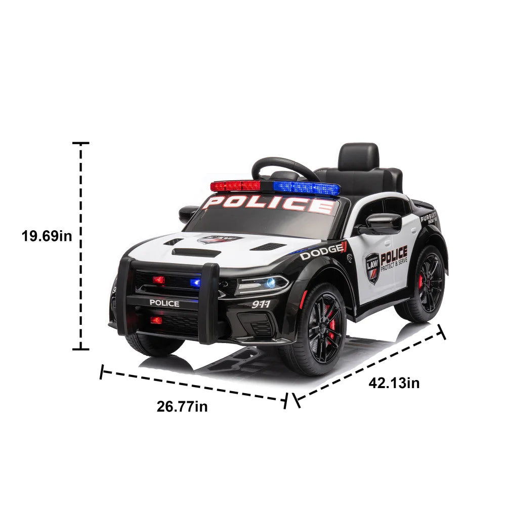 Licensed Dodge Charger,12v Kids ride on police car W/Parents Remote Control,anti-collision bar,Front& top alarm light design
