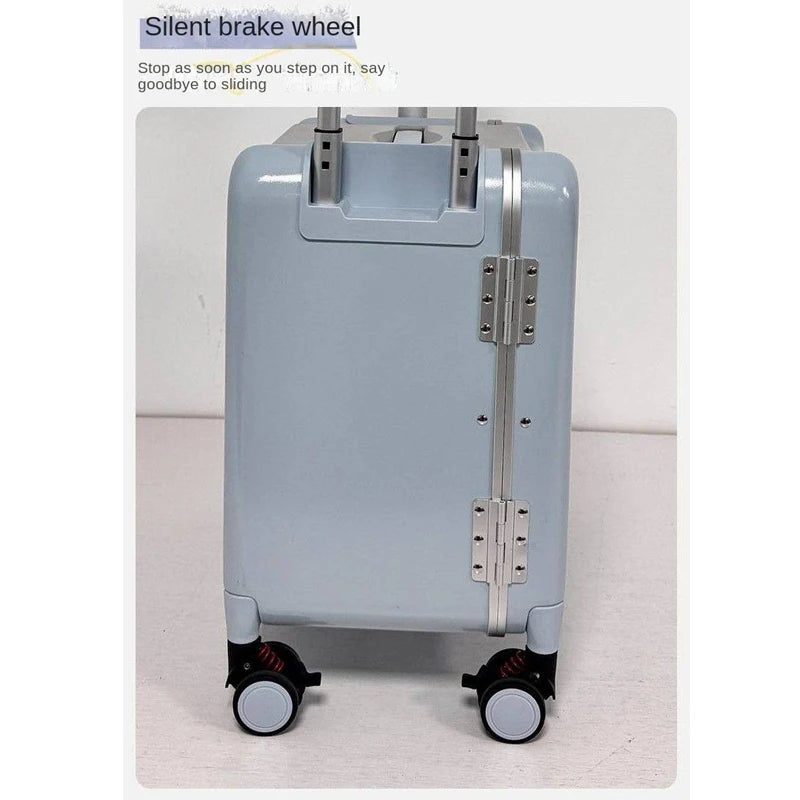 20-inch Carry-On Suitcase with Child Seat PC Rolling Luggage Multifunctional Parenting Essential Travel Suitcase Trolley Case