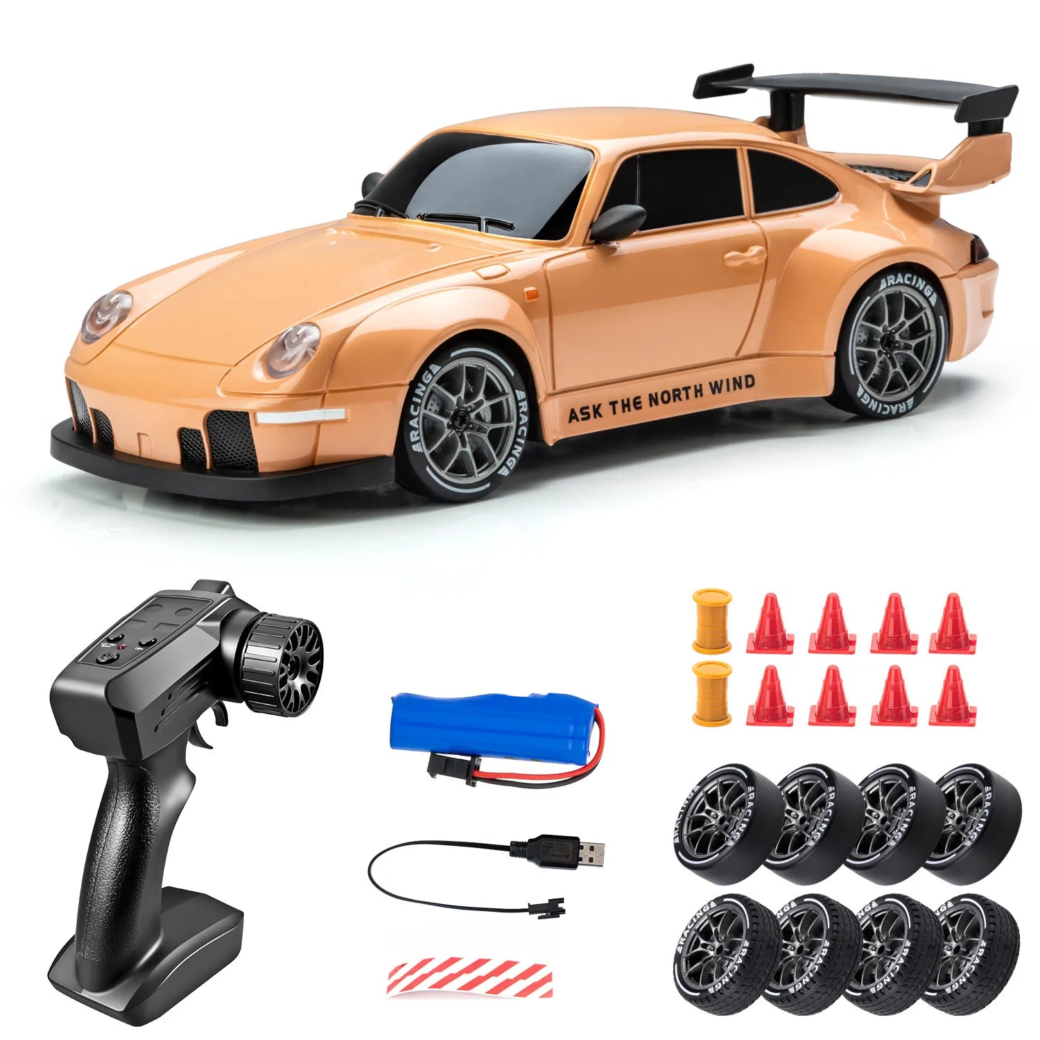 1: 24 Speed Four-wheel Drive RC Drift Remote Control Car 2.4G Remote Control Racing Car Children Electric Toy Christmas Gift