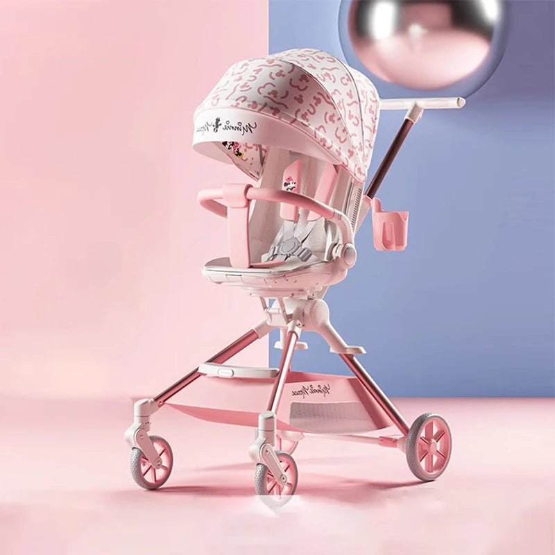 Baby Stroller Can sit and lie Down Lightweight One-touch Folding Waterproof High Landscape 360 ° Rotation Two-way Push Stroller