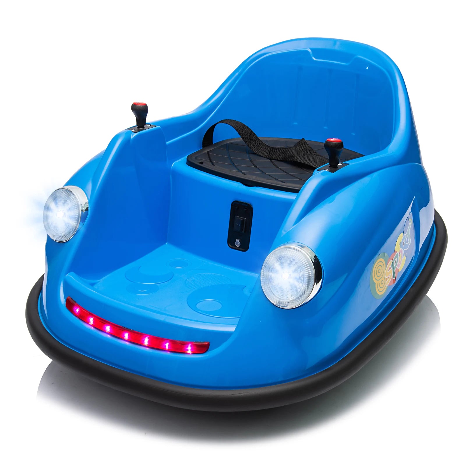 12V Electric Bumper Car Ride-on Toy with Parent Remote,360°Spinning,2 Speeds,Bluetooth Music & LED Lights for Kids & Toddlers