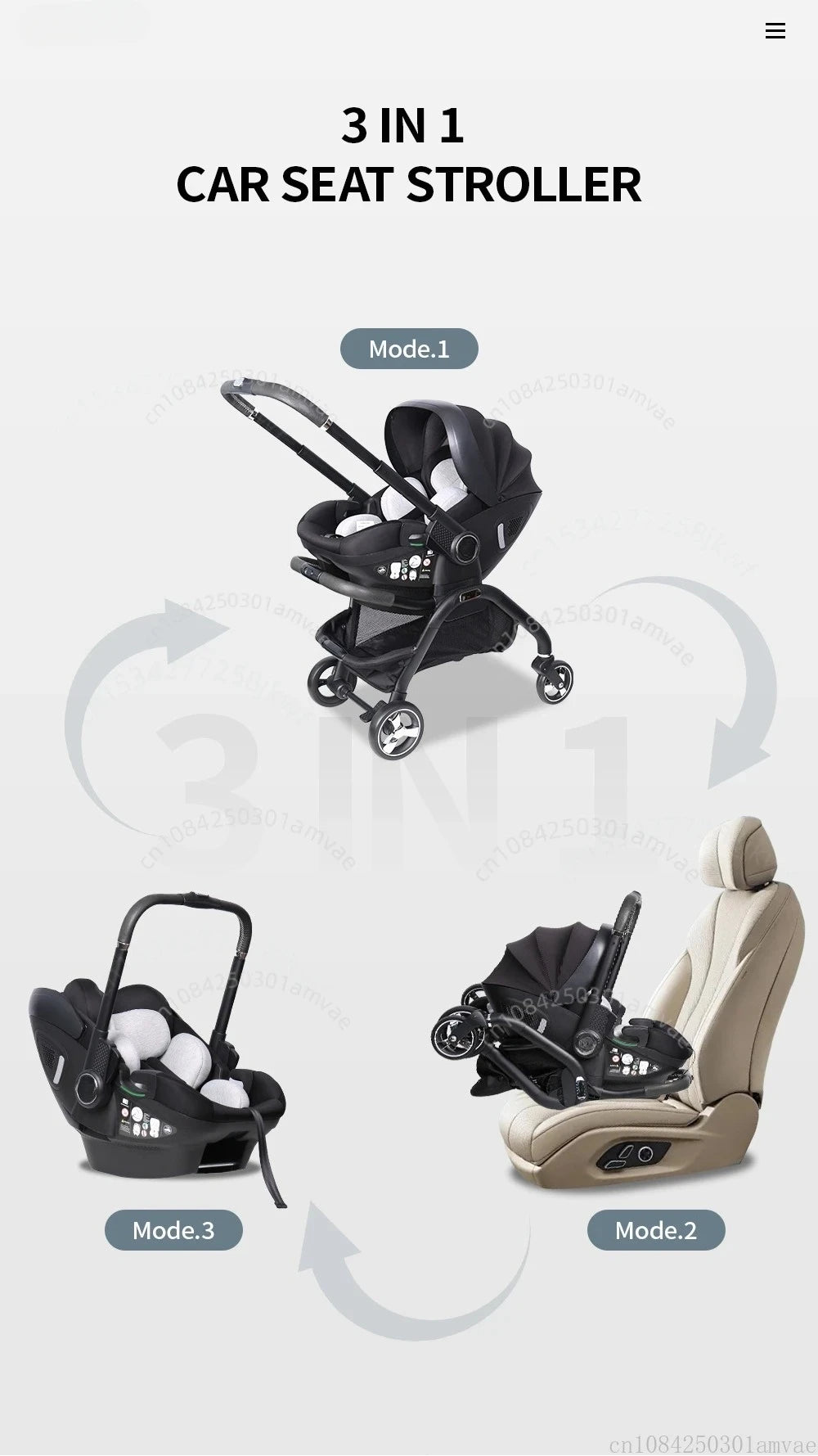 Multi Functional Newborn Baby Sleeping Basket, Baby Safety Seat, Baby Stroller, Multi-purpose Portable Four-wheel Stroller
