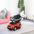 Kids Push Car Ride on Toy Red Black Stroller with Horn Music Light Steering Wheel Removable Guardrail for Toddlers 12 36 Months