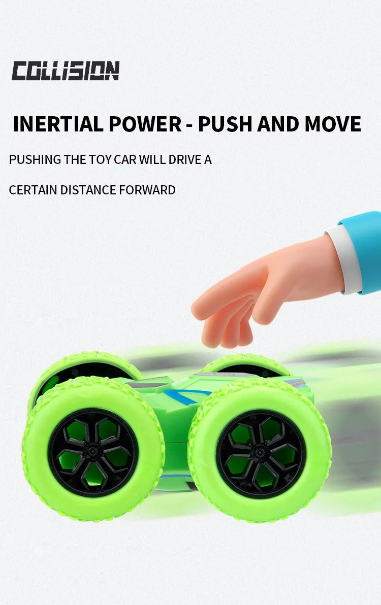 4pcs/2pcs/1pc double-sided inertia stunt rolling toy car - high playability, double-sided playability