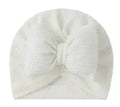 Cute Bowknot Baby Turban Hat Soft Newborn Baby Girls Indian Cap Solid Color Infant Boys Cap Beanies Headwrap