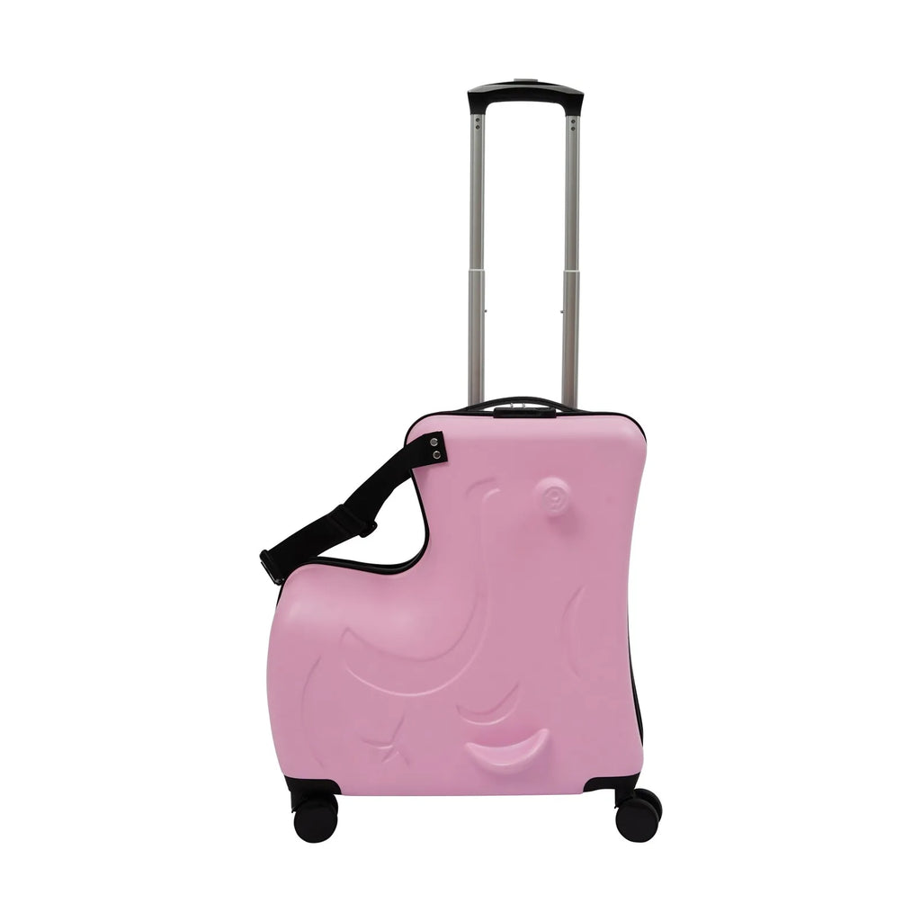 2-in-1 Kids Ride-On Suitcase, 20L Carry-On Luggage with Seat & Wheels for Ages 3-6