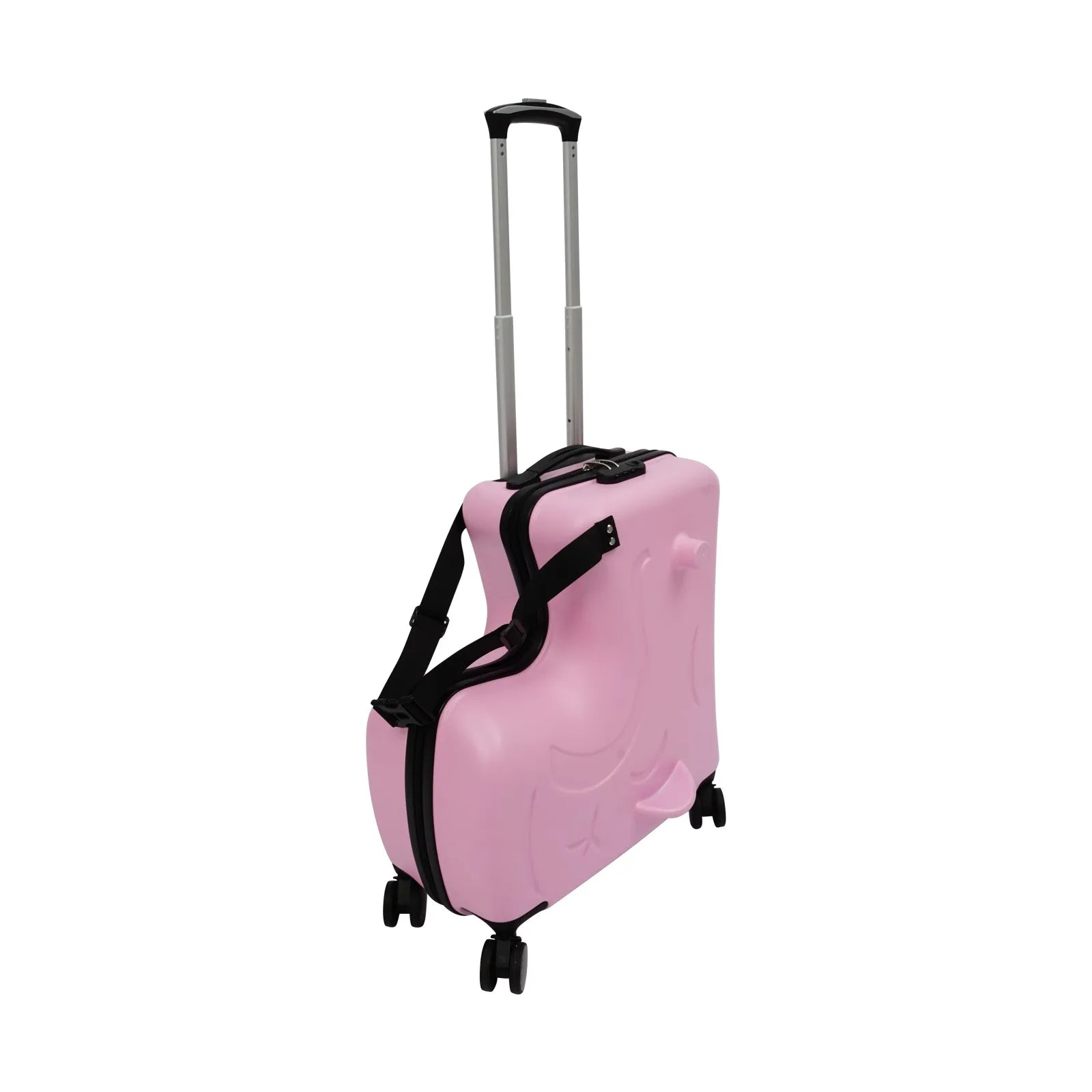 2-in-1 Kids Ride-On Suitcase, 20L Carry-On Luggage with Seat & Wheels for Ages 3-6