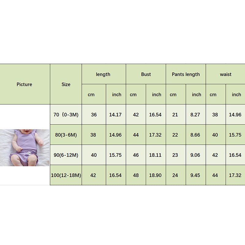 2023-04-12 Lioraitiin 0-18M Toddler Girls 3Pcs Summer Clothes Fly Sleeve Solid Romper Tops Drawstring Short Pants Headband