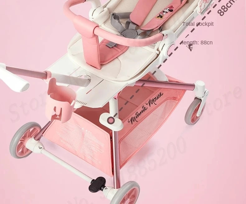 Baby Stroller Can sit and lie Down Lightweight One-touch Folding Waterproof High Landscape 360 ° Rotation Two-way Push Stroller