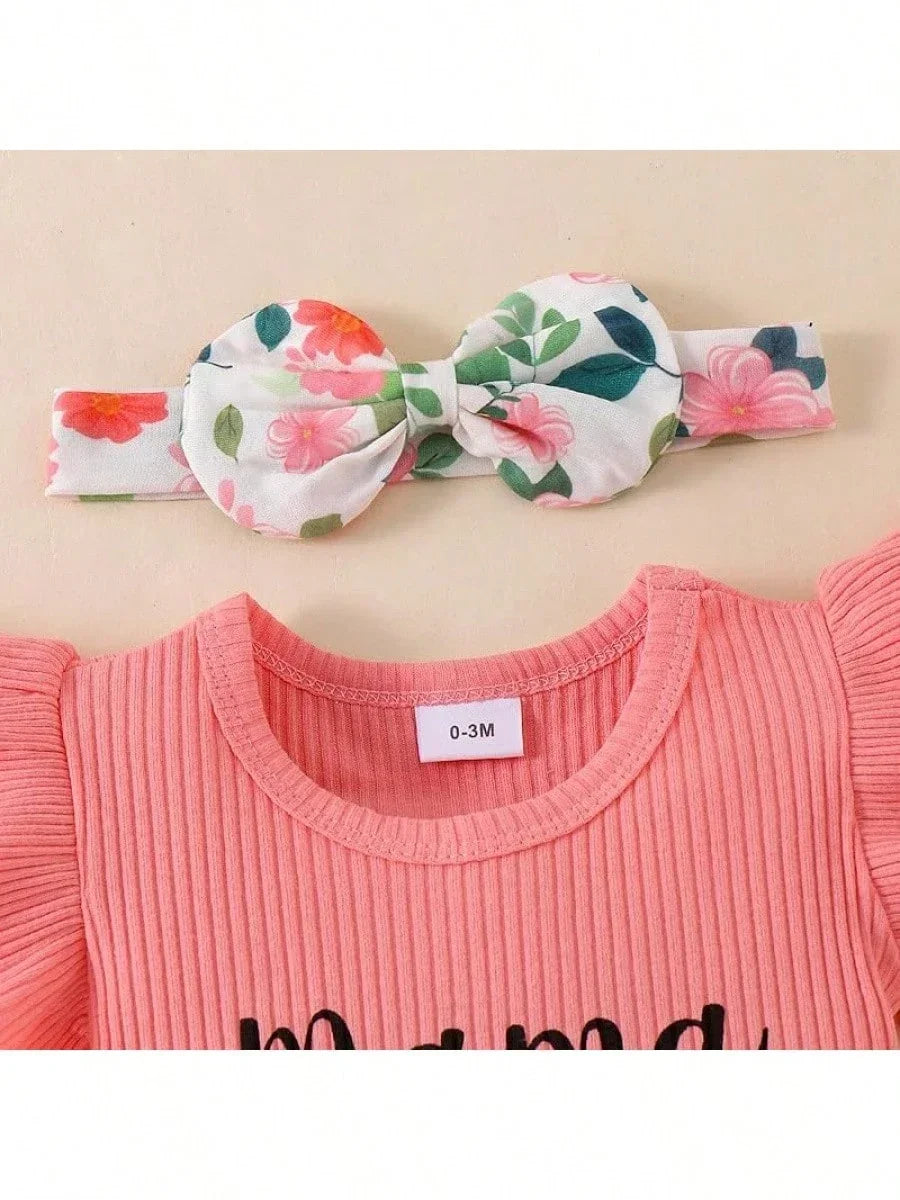 Baby Girl Clothes Newborn Romper Ruffle Sleeve Short Jeans Skirt With Headband Infant Outfits Set 0-18 Months