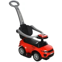 Kids Push Car Ride on Toy Red Black Stroller with Horn Music Light Steering Wheel Removable Guardrail for Toddlers 12 36 Months