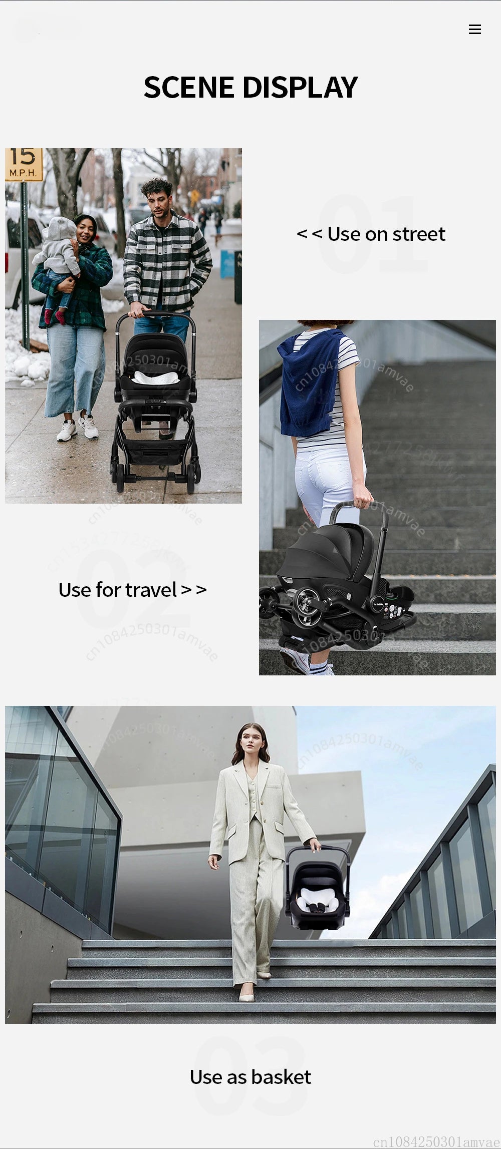 Multi Functional Newborn Baby Sleeping Basket, Baby Safety Seat, Baby Stroller, Multi-purpose Portable Four-wheel Stroller