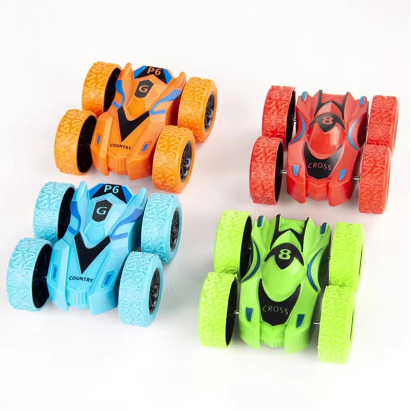 4pcs/2pcs/1pc double-sided inertia stunt rolling toy car - high playability, double-sided playability