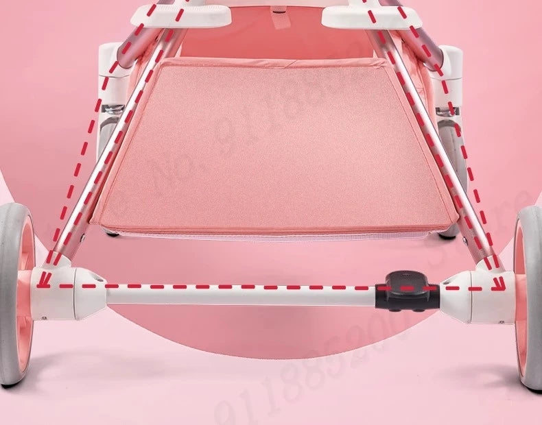 Baby Stroller Can sit and lie Down Lightweight One-touch Folding Waterproof High Landscape 360 ° Rotation Two-way Push Stroller