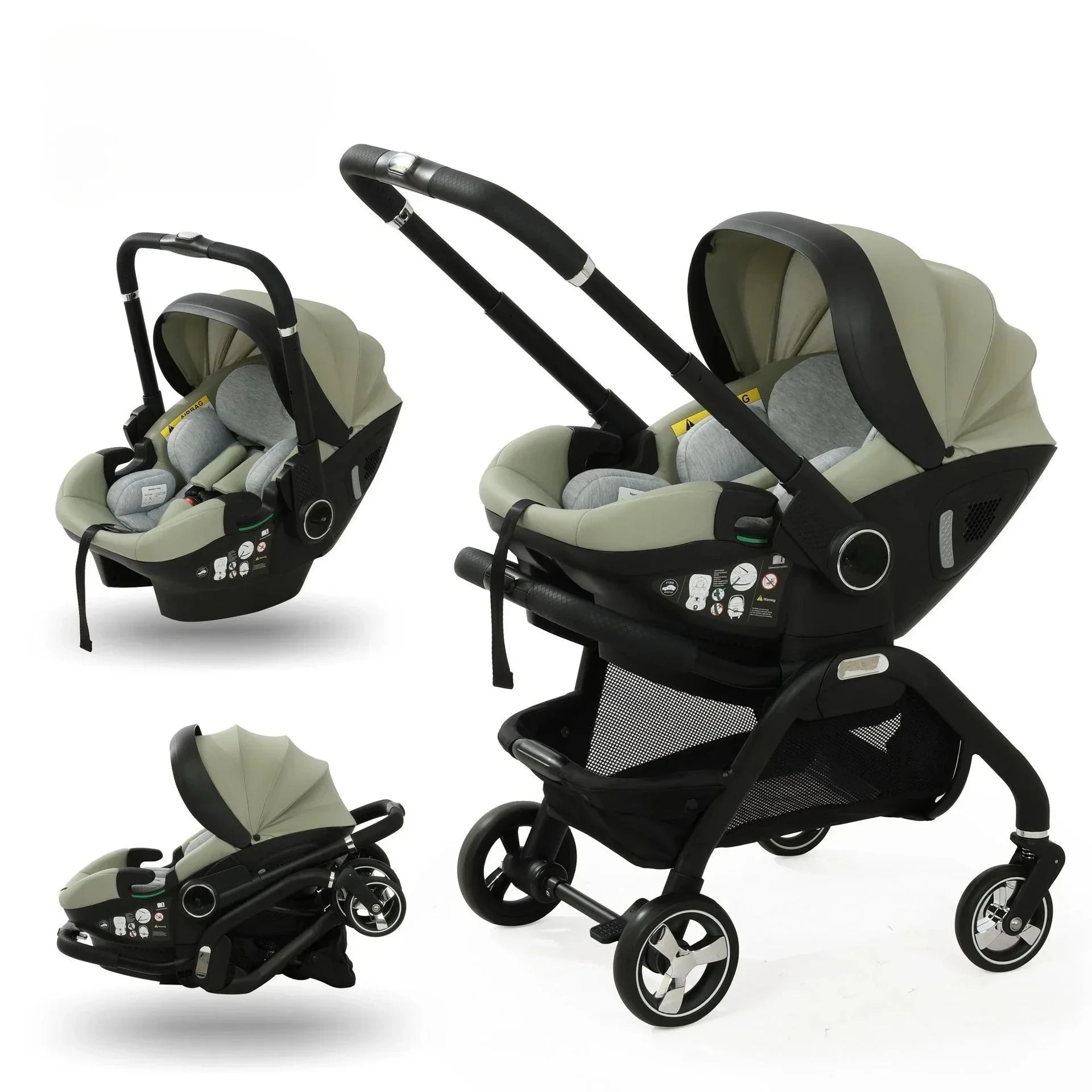 Multi Functional Newborn Baby Sleeping Basket, Baby Safety Seat, Baby Stroller, Multi-purpose Portable Four-wheel Stroller