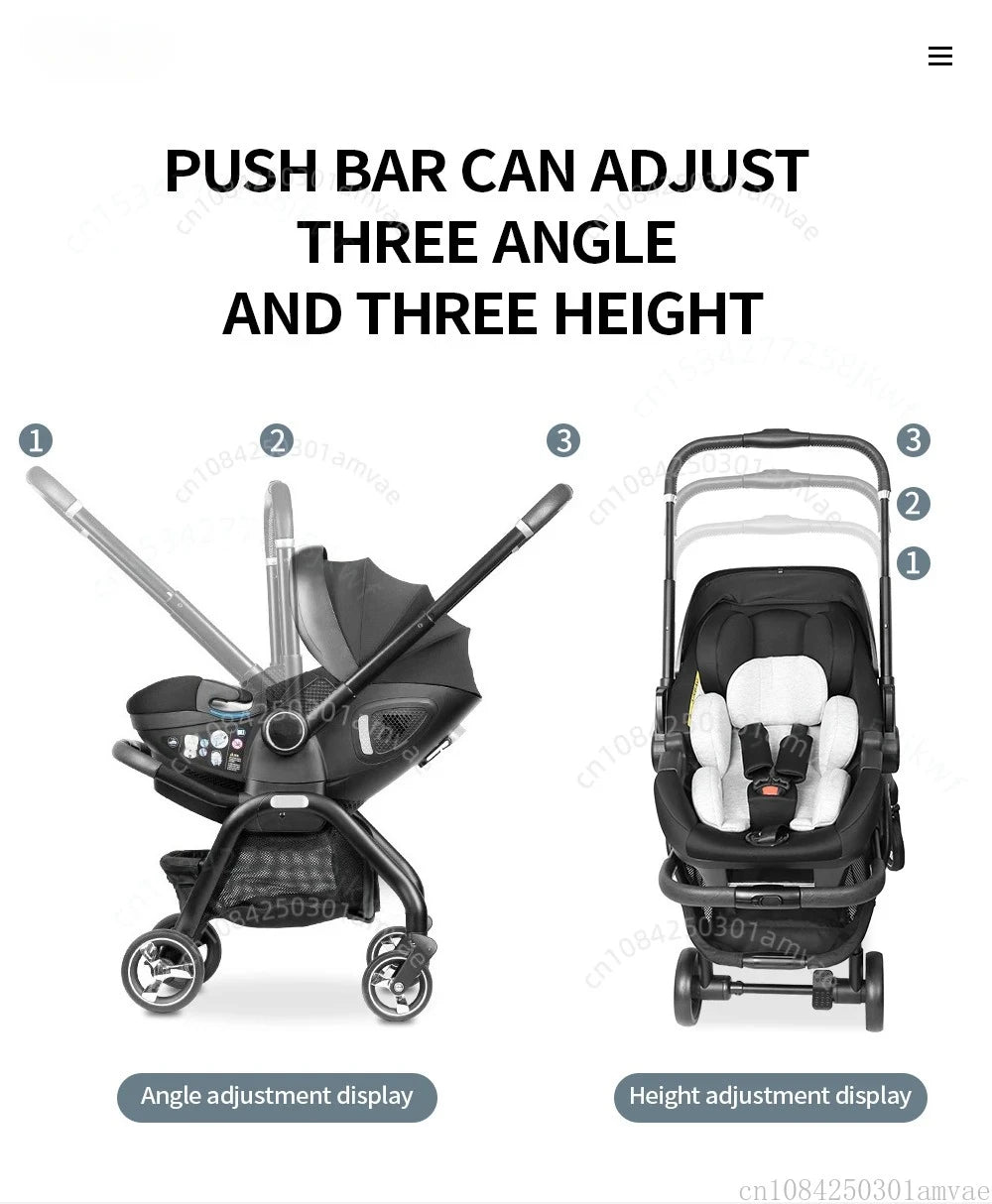 Multi Functional Newborn Baby Sleeping Basket, Baby Safety Seat, Baby Stroller, Multi-purpose Portable Four-wheel Stroller