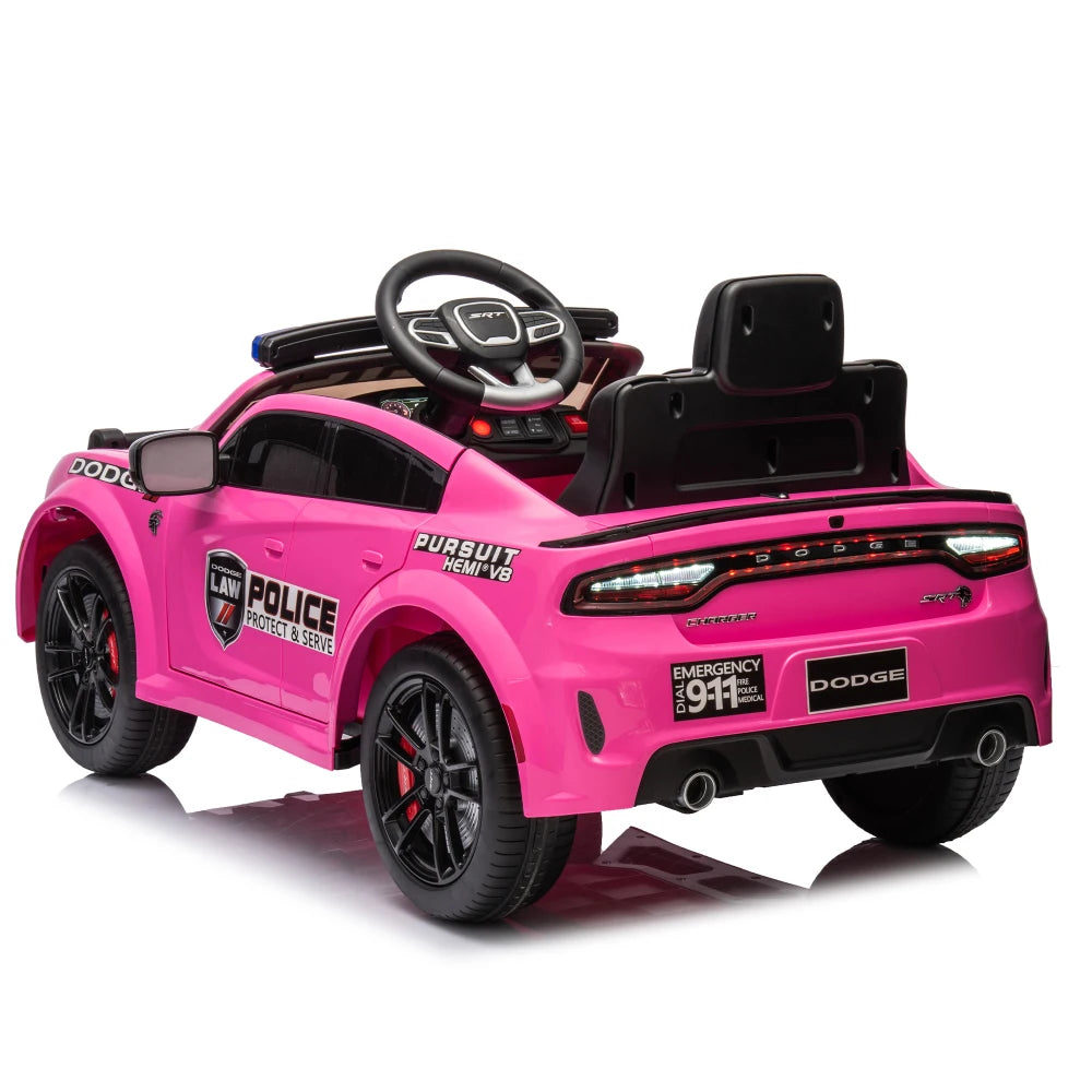 Licensed Dodge Charger,12v Kids ride on police car W/Parents Remote Control,anti-collision bar,Front& top alarm light design