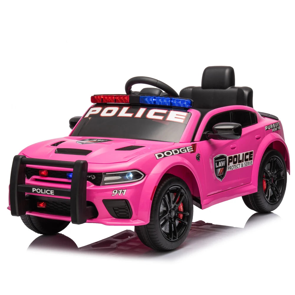 Licensed Dodge Charger,12v Kids ride on police car W/Parents Remote Control,anti-collision bar,Front& top alarm light design