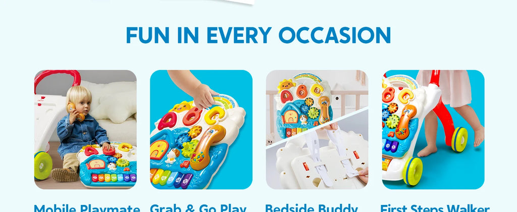 JOYFY Baby Learning Walker 2 in 1 Sit to Stand Learning Toys for Baby Toys 6-12 Months Educational Present Push Walker Gift