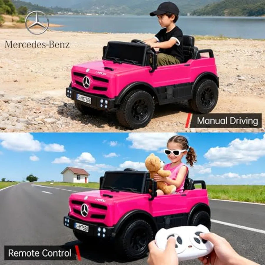 12V Ride on Car for with Parent Remote Control Electric Vehicle with LED Headlights and Music Player Bluetooth Compatible Ideal