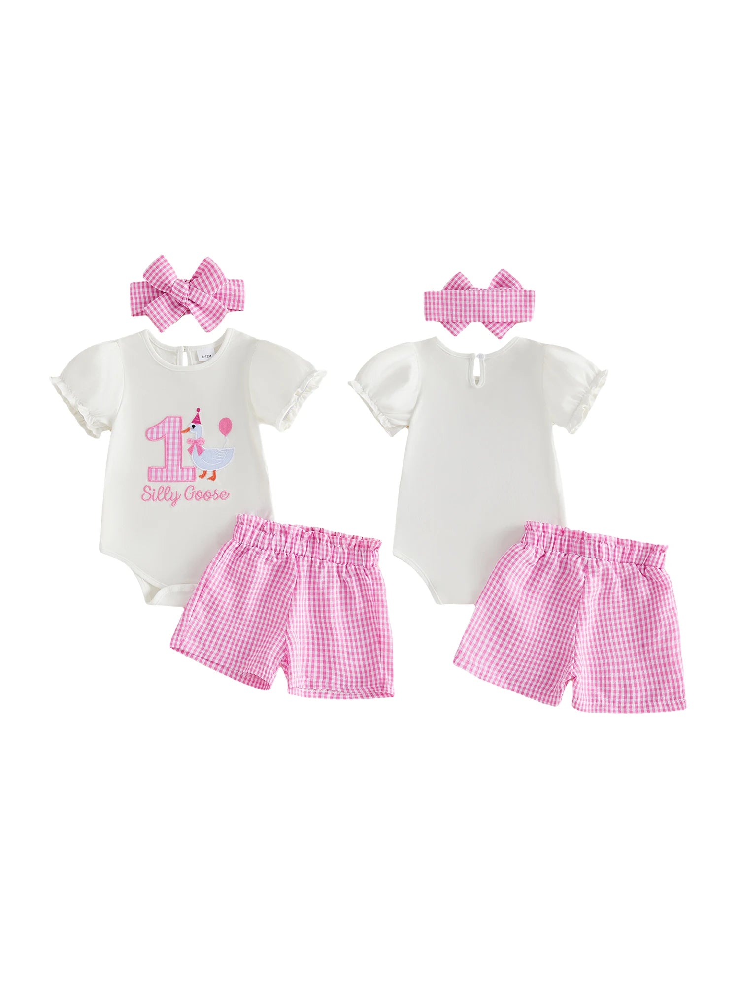 Toddler Girls Summer Outfits Short Sleeve Floral Print Romper Skirt Bow Headband Set Baby Clothes for Birthday Party