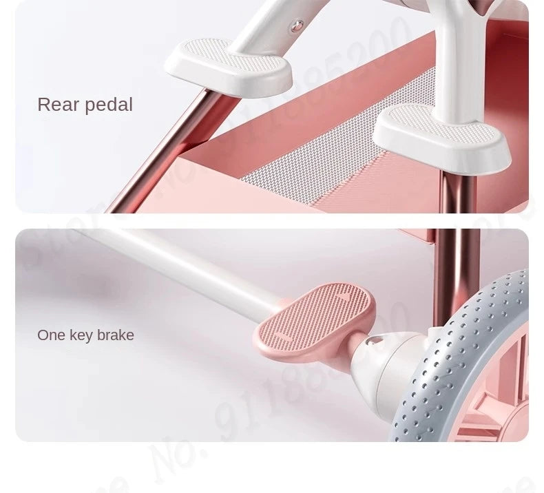 Baby Stroller Can sit and lie Down Lightweight One-touch Folding Waterproof High Landscape 360 ° Rotation Two-way Push Stroller
