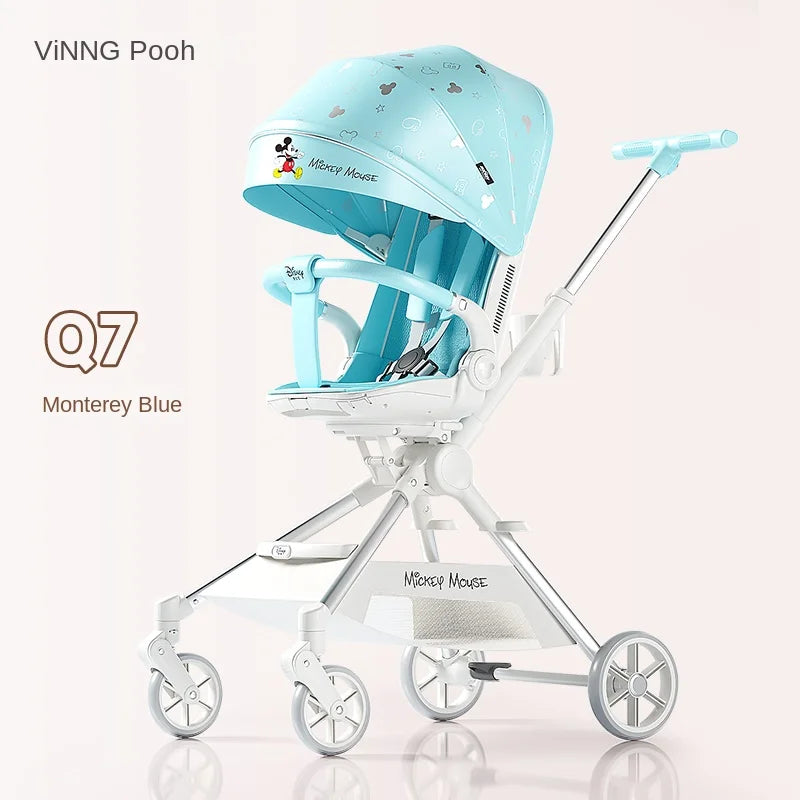 Baby Stroller Can sit and lie Down Lightweight One-touch Folding Waterproof High Landscape 360 ° Rotation Two-way Push Stroller