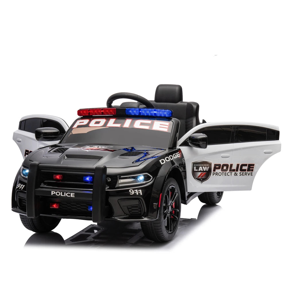 Licensed Dodge Charger,12v Kids ride on police car W/Parents Remote Control,anti-collision bar,Front& top alarm light design