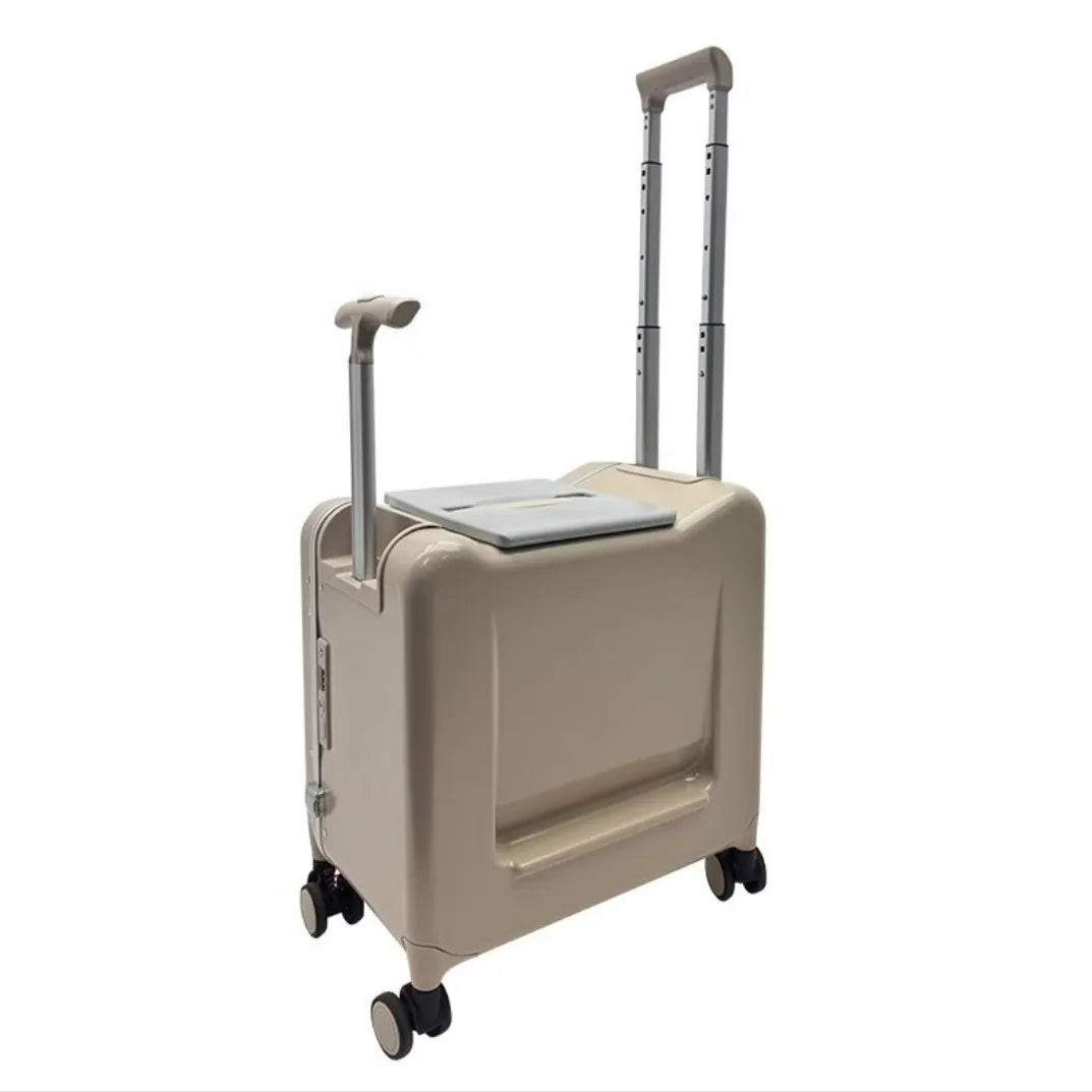 20-inch Carry-On Suitcase with Child Seat PC Rolling Luggage Multifunctional Parenting Essential Travel Suitcase Trolley Case