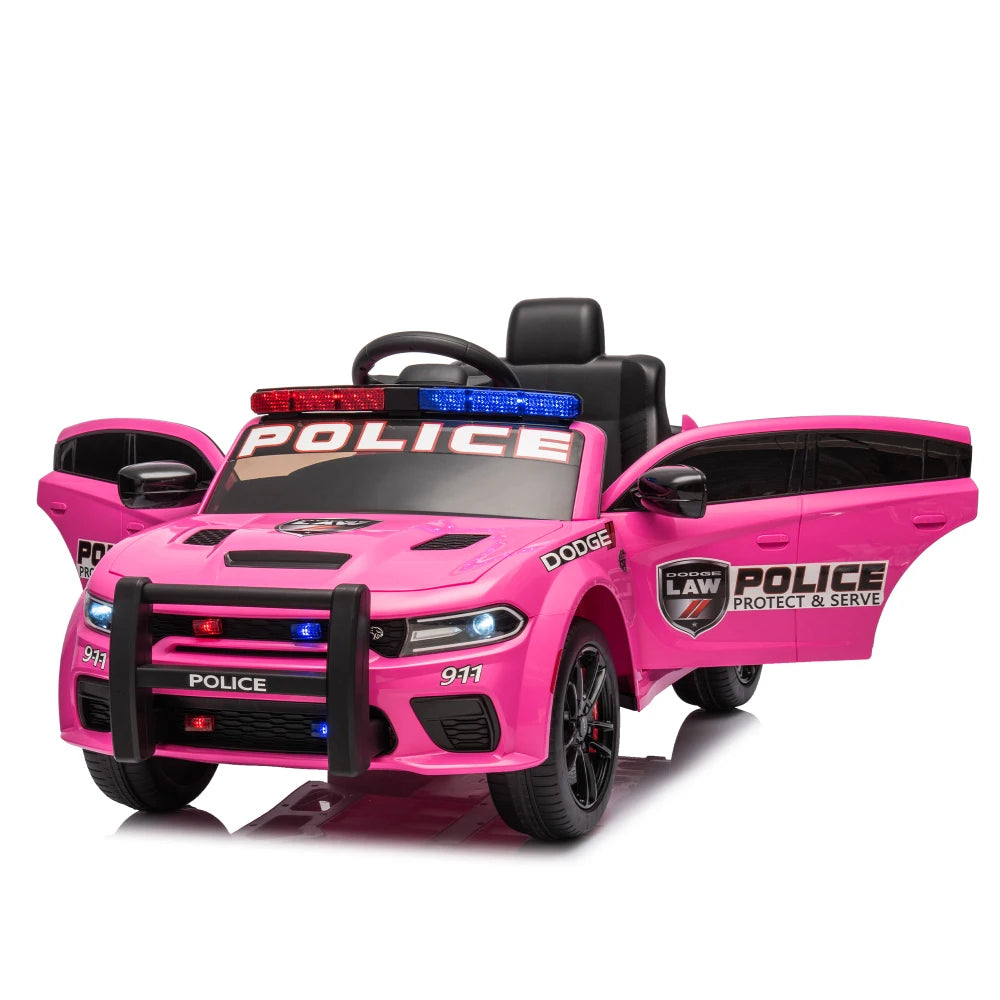 Licensed Dodge Charger,12v Kids ride on police car W/Parents Remote Control,anti-collision bar,Front& top alarm light design