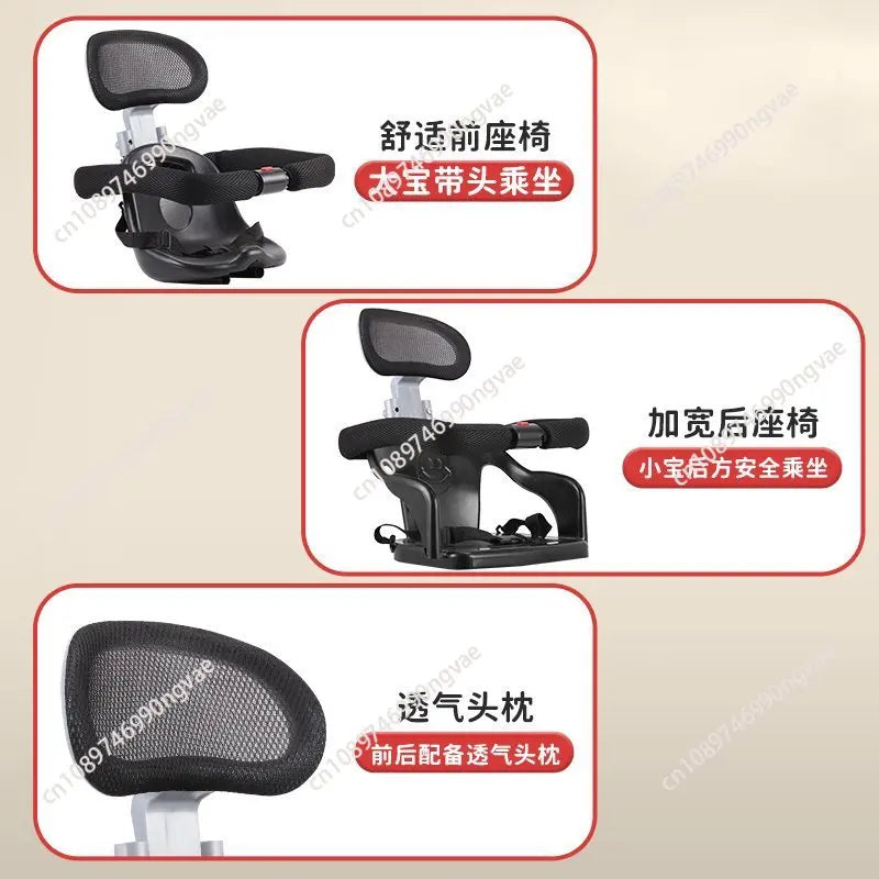 Twin kids tricycle, twin seater two-child pedal stroller, twin baby large lightweight 1-7 year old stroller