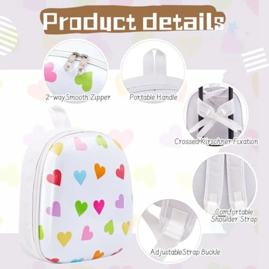 4 Pcs Luggage Set Carry On Rolling Suitcase Backpack Neck Pillow Travel Set Gift for Girls Boys Summer Camp