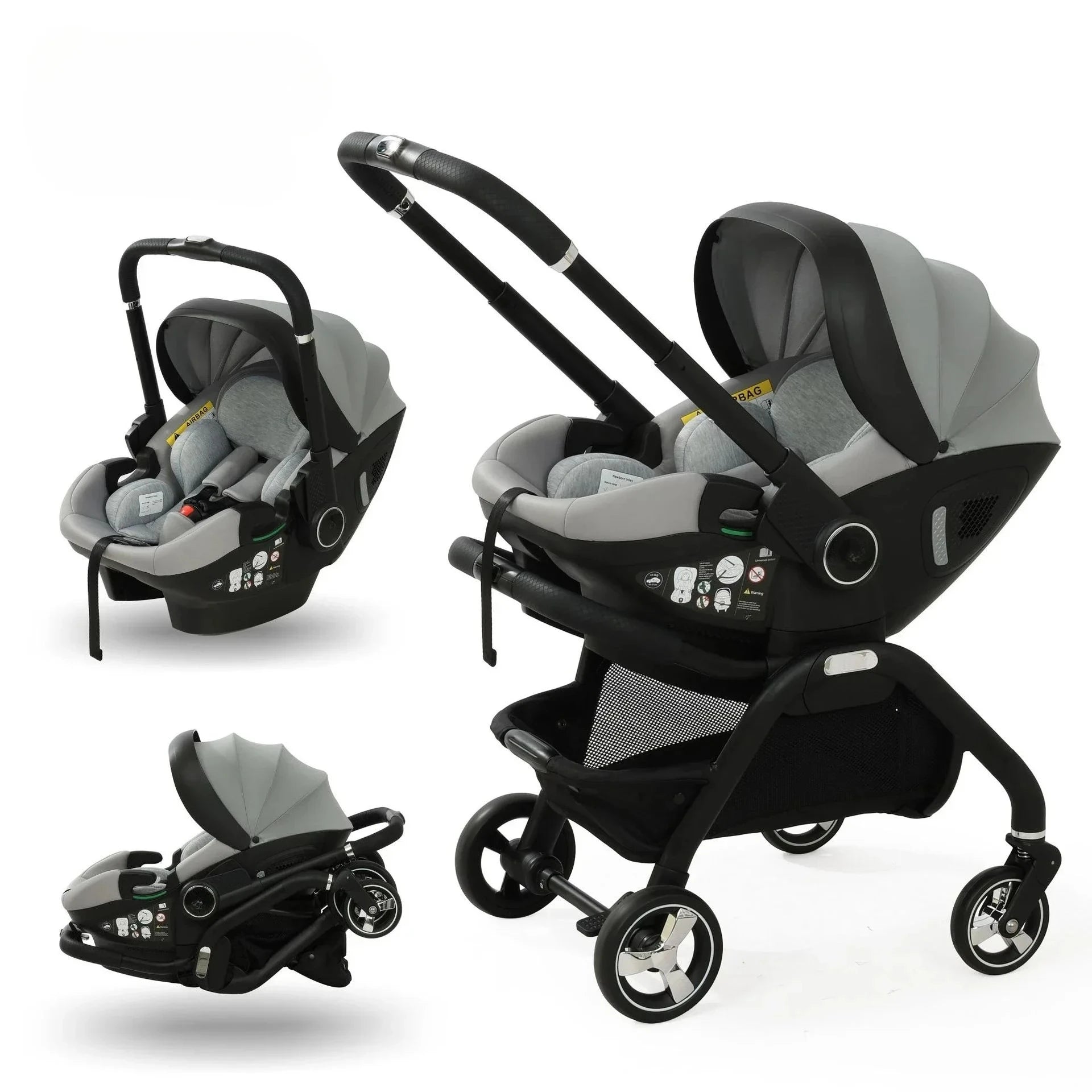 Multi Functional Newborn Baby Sleeping Basket, Baby Safety Seat, Baby Stroller, Multi-purpose Portable Four-wheel Stroller