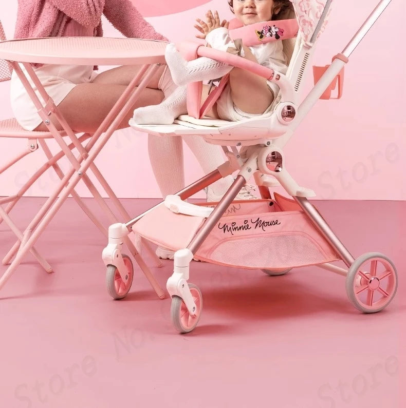 Baby Stroller Can sit and lie Down Lightweight One-touch Folding Waterproof High Landscape 360 ° Rotation Two-way Push Stroller